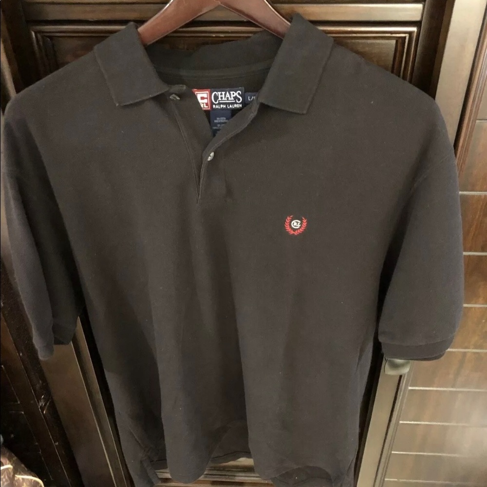 NEW/Vintage Chaps Ralph Lauren Polo Shirt Mens Size L Short Sleeve Polo Black